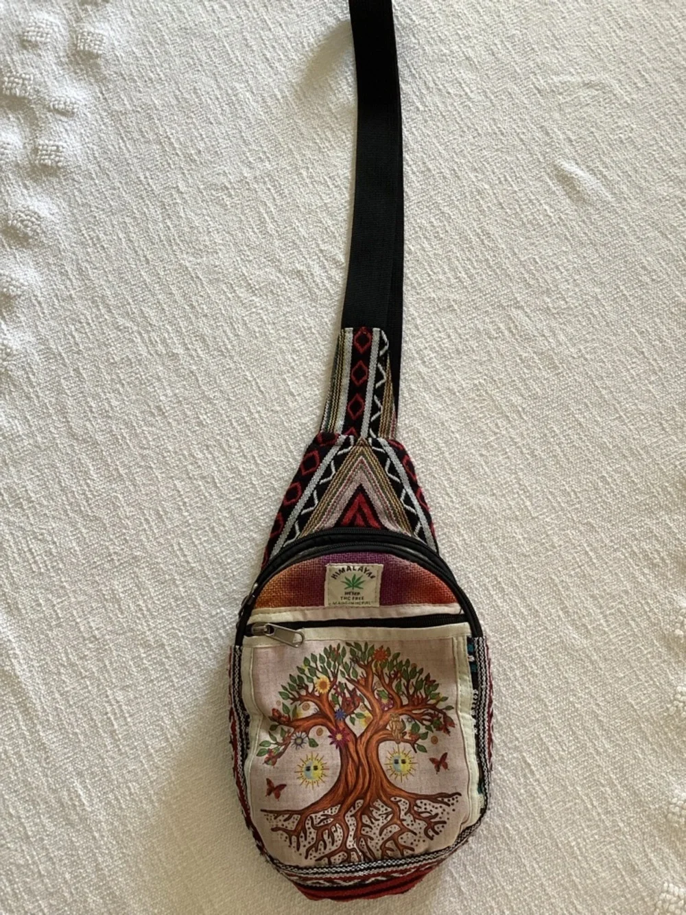 Himalayan brand bohemian cotton and hemp crossbody sling bag R3